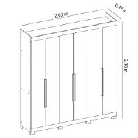 Guarda Roupa Vinci 6 Portas 3 Gavetas Quarto Cinamomo Com Off White - Albatroz - 6