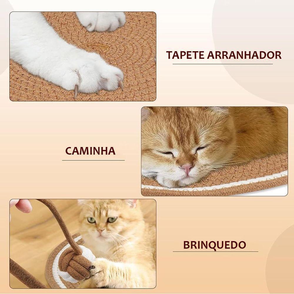 Arranhador Tapete Caminha Gato Pet Felino Animais Brinquedo Rasqueavel Relaxante Anti Estresse Casa Petshop Confortavel - 4