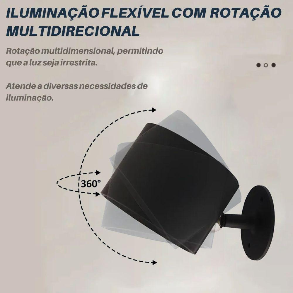 Luminaria Arandela 3 Tons Led Kit 2 Uni Bateria Recarregavel Usb Controle Mesa Parede Quarto Sala Leitura Iluminaçao - 6