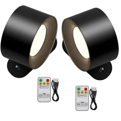 Luminaria Arandela 3 Tons Led Kit 2 Uni Bateria Recarregavel Usb Controle Mesa Parede Quarto Sala Leitura Iluminaçao