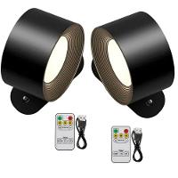 Luminaria Arandela 3 Tons Led Kit 2 Uni Bateria Recarregavel Usb Controle Mesa Parede Quarto Sala Leitura Iluminaçao - 1