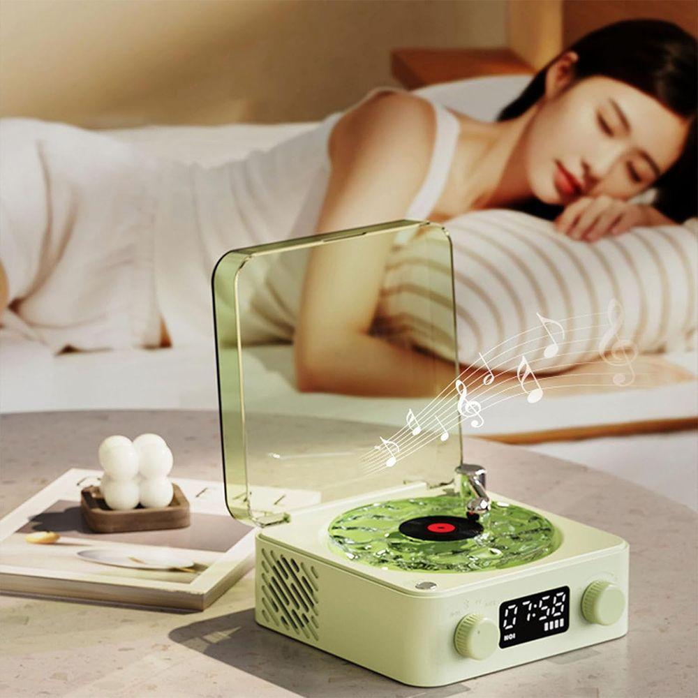 Caixa De Som Toca Disco Vinil Vitrola Bluetooth Cartao Tf Usb Recarregavel Luminaria Musical Rgb Led Iluminaçao - 8