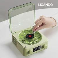 Caixa De Som Toca Disco Vinil Vitrola Bluetooth Cartao Tf Usb Recarregavel Luminaria Musical Rgb Led Iluminaçao - 5