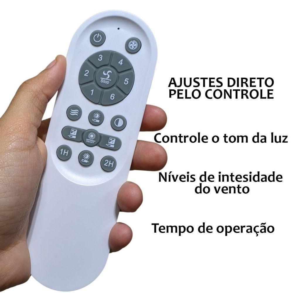 Luminaria Ventilador Retratil Lustre Hera 3 Tons 6 Velocidades Controle Iluminaçao Ajustavel Sala Quarto Casa Escritorio - 3