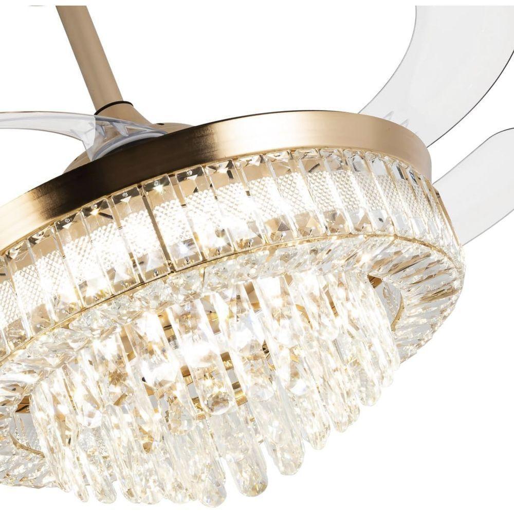 Luminaria Ventilador Retratil Lustre Hera 3 Tons 6 Velocidades Controle Iluminaçao Ajustavel Sala Quarto Casa Escritorio - 7