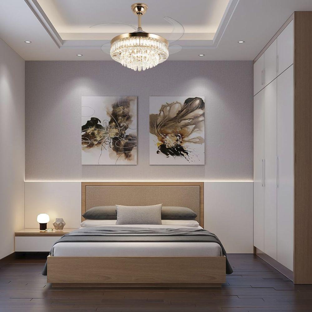 Luminaria Ventilador Retratil Lustre Hera 3 Tons 6 Velocidades Controle Iluminaçao Ajustavel Sala Quarto Casa Escritorio - 8