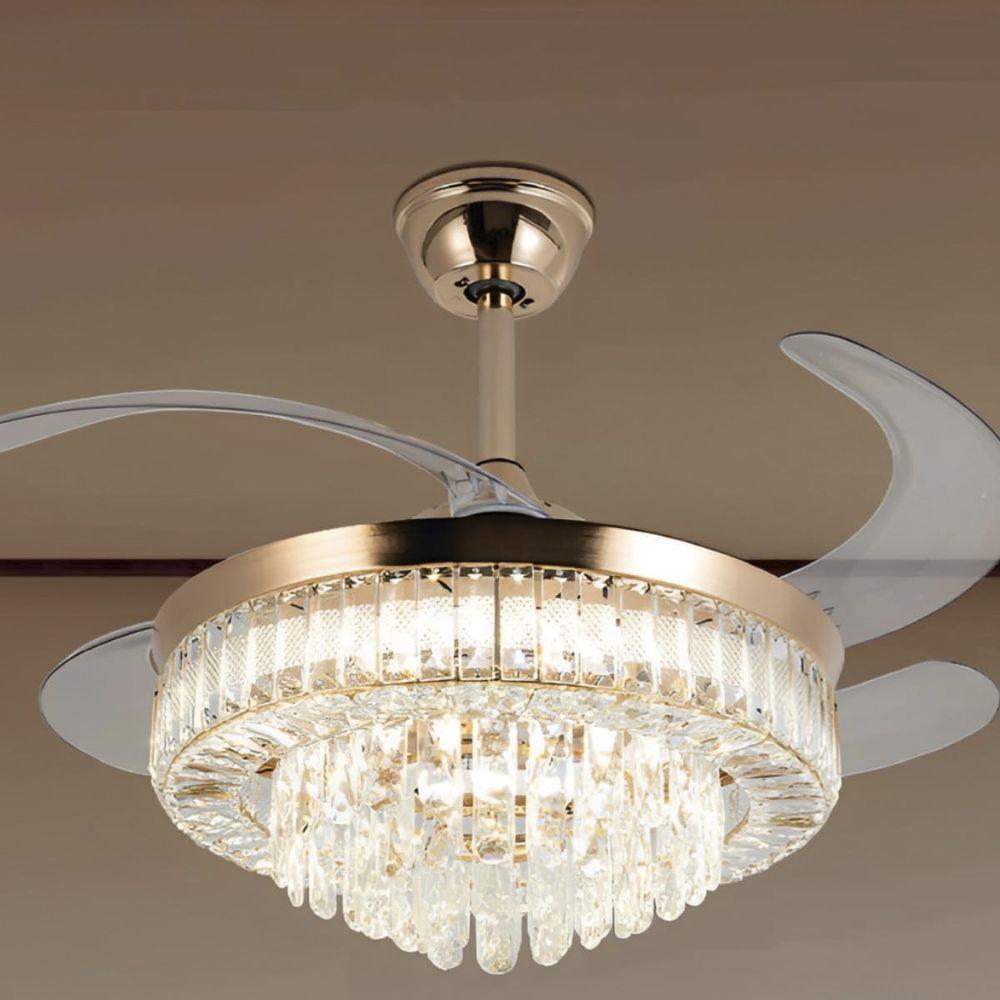 Luminaria Ventilador Retratil Lustre Hera 3 Tons 6 Velocidades Controle Iluminaçao Ajustavel Sala Quarto Casa Escritorio - 9