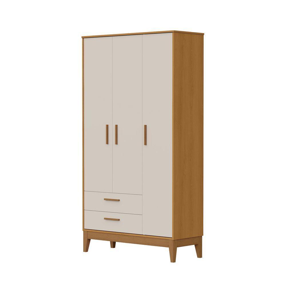 Roupeiro Flip 3 Portas 2 Gavetas Areia Fosco Com Savana - 1