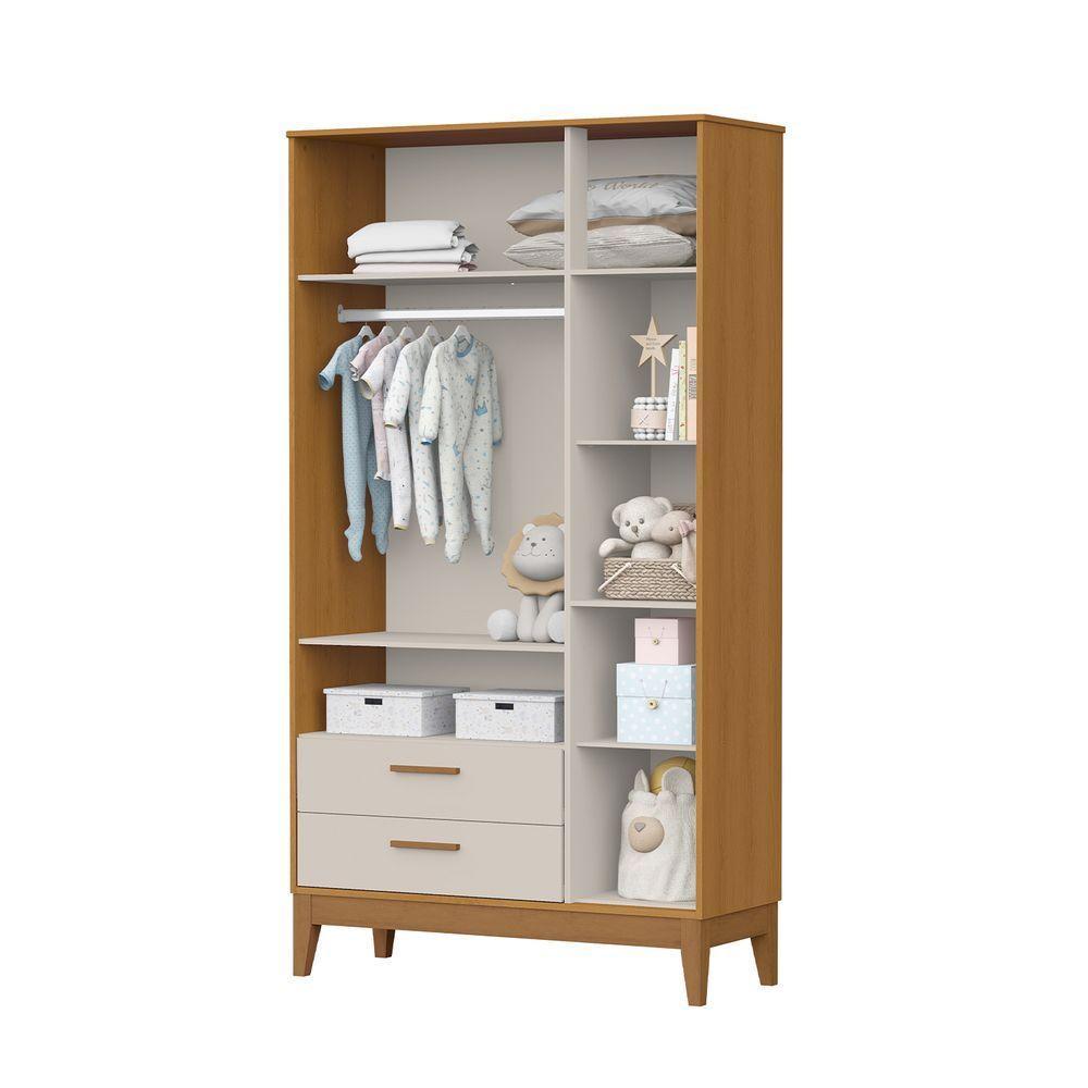 Roupeiro Flip 3 Portas 2 Gavetas Areia Fosco Com Savana - 3