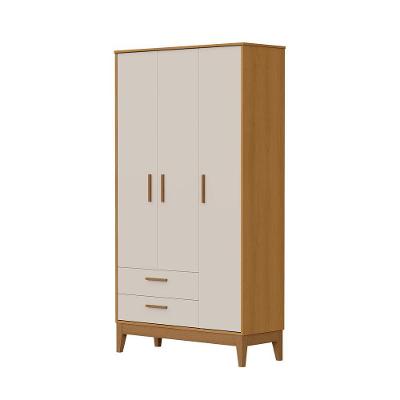 Roupeiro Flip 3 Portas 2 Gavetas Areia Fosco Com Savana