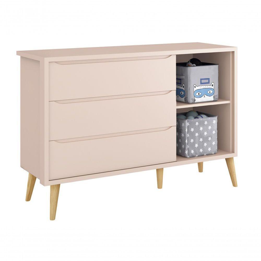 Cômoda Sapateira Théo New Rosa Fosco Com Natural - Moveisaqui - 5