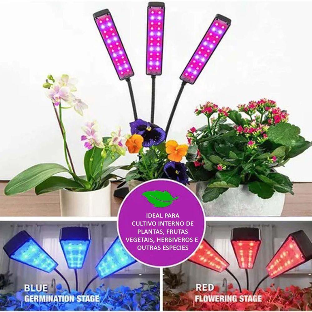 Lampada De Cultivo Planta Luminaria Led Luz Uv Ultravioleta Temporizador Plantaçao Horta Terrario Crescimento Estufa - 5
