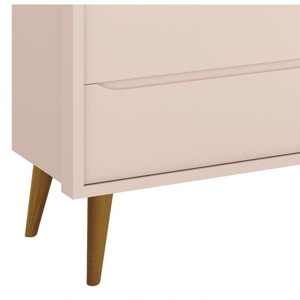 Cômoda Sapateira Théo New Rosa Fosco Com Madeira - Moveisaqui - 3