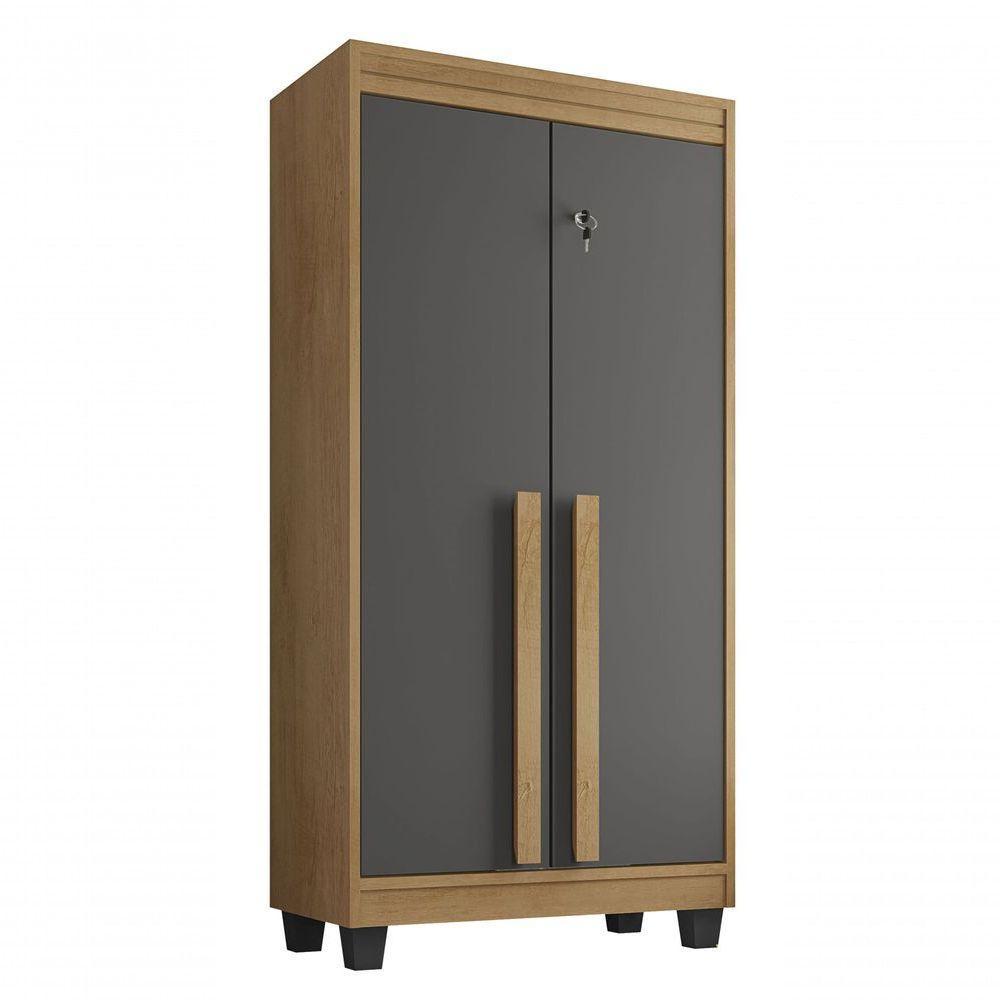 Armario Multiuso Paris Cinamomo Com Grafite - Rv Moveis - 1