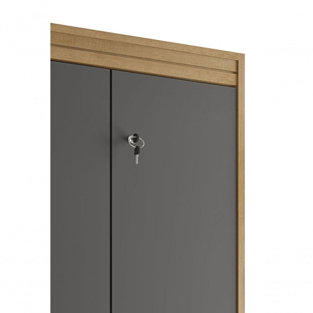 Armario Multiuso Paris Cinamomo Com Grafite - Rv Moveis - 4