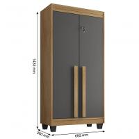 Armario Multiuso Paris Cinamomo Com Grafite - Rv Moveis - 6