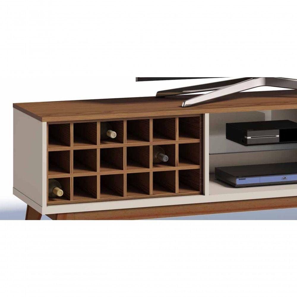 Rack Com Painel Classic Ad 1.8 Freijó Com Off White - Imcal Móveis - 7