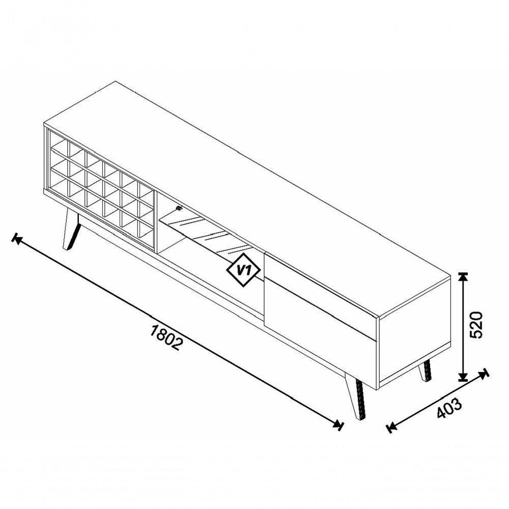 Rack Com Painel Classic Ad 1.8 Freijó Com Off White - Imcal Móveis - 9
