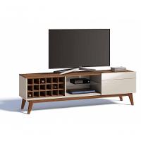 Rack Com Painel Classic Ad 1.8 Freijó Com Off White - Imcal Móveis - 6