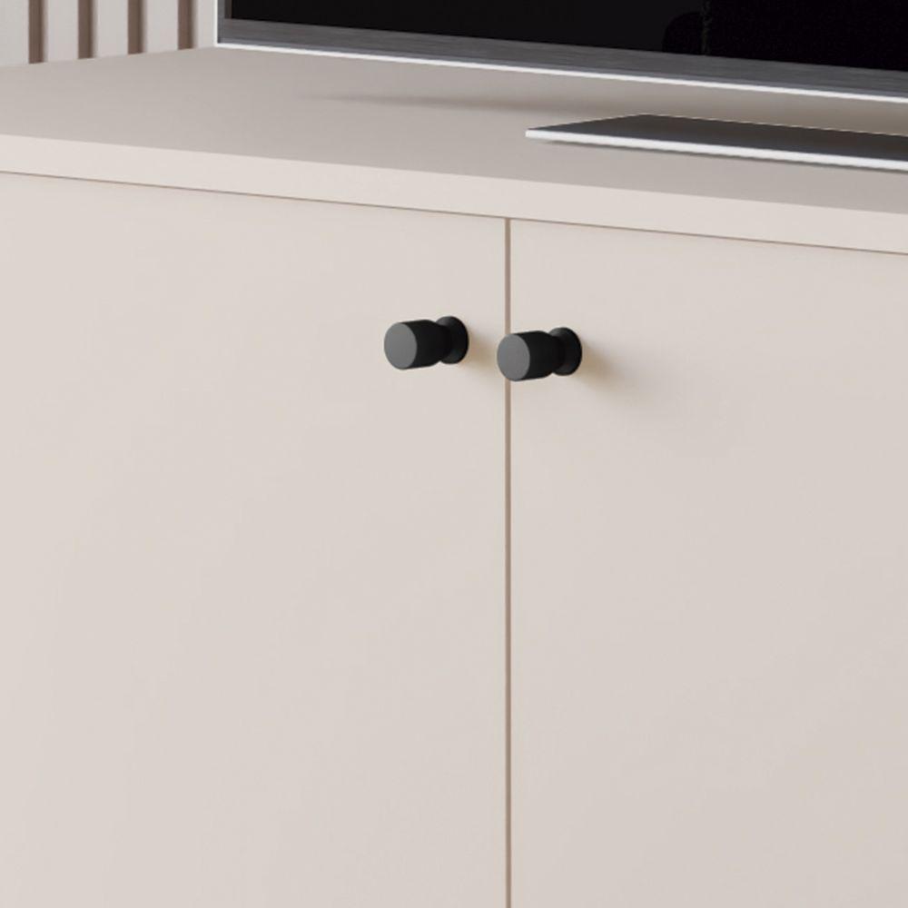 Rack Para Tv 1.4 Tucupi Off White Pe Preto - Moveis Jb - 3