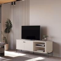 Rack Para Tv 1.4 Tucupi Off White Pe Preto - Moveis Jb - 2