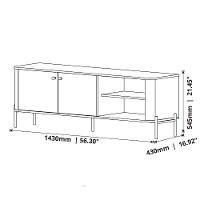 Rack Para Tv 1.4 Tucupi Off White Pe Preto - Moveis Jb - 6