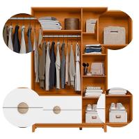 Guarda Roupa Ipe 3 Portas 2 Gavetas Quarto Cinamomo Com Branco - Albatroz - 3