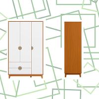 Guarda Roupa Ipe 3 Portas 2 Gavetas Quarto Cinamomo Com Branco - Albatroz - 5