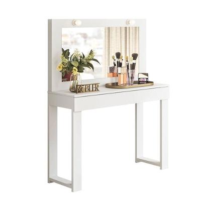 Penteadeira Camarim Gala Gaveta Moderna Iluminação Quarto Espelho Branco Fosco