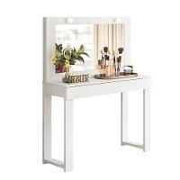 Penteadeira Camarim Gala Gaveta Moderna Iluminação Quarto Espelho Branco Fosco - 1