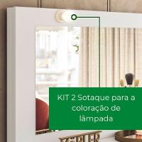 Penteadeira Camarim Gala Gaveta Moderna Iluminação Quarto Espelho Branco Fosco - 5