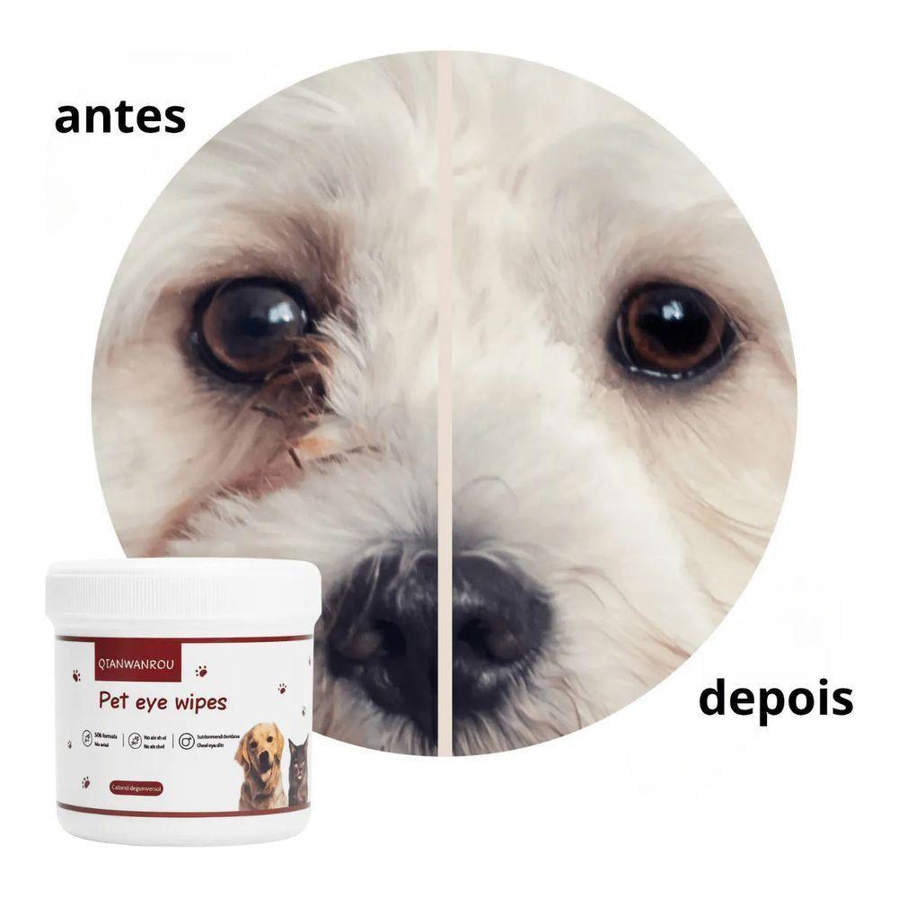 Lenço Umedecido Gato Cao Cachorro Pet Limpeza Olhos Cuidado Seguro Suave Hipoalergenico Animal De Estimaçao - 3