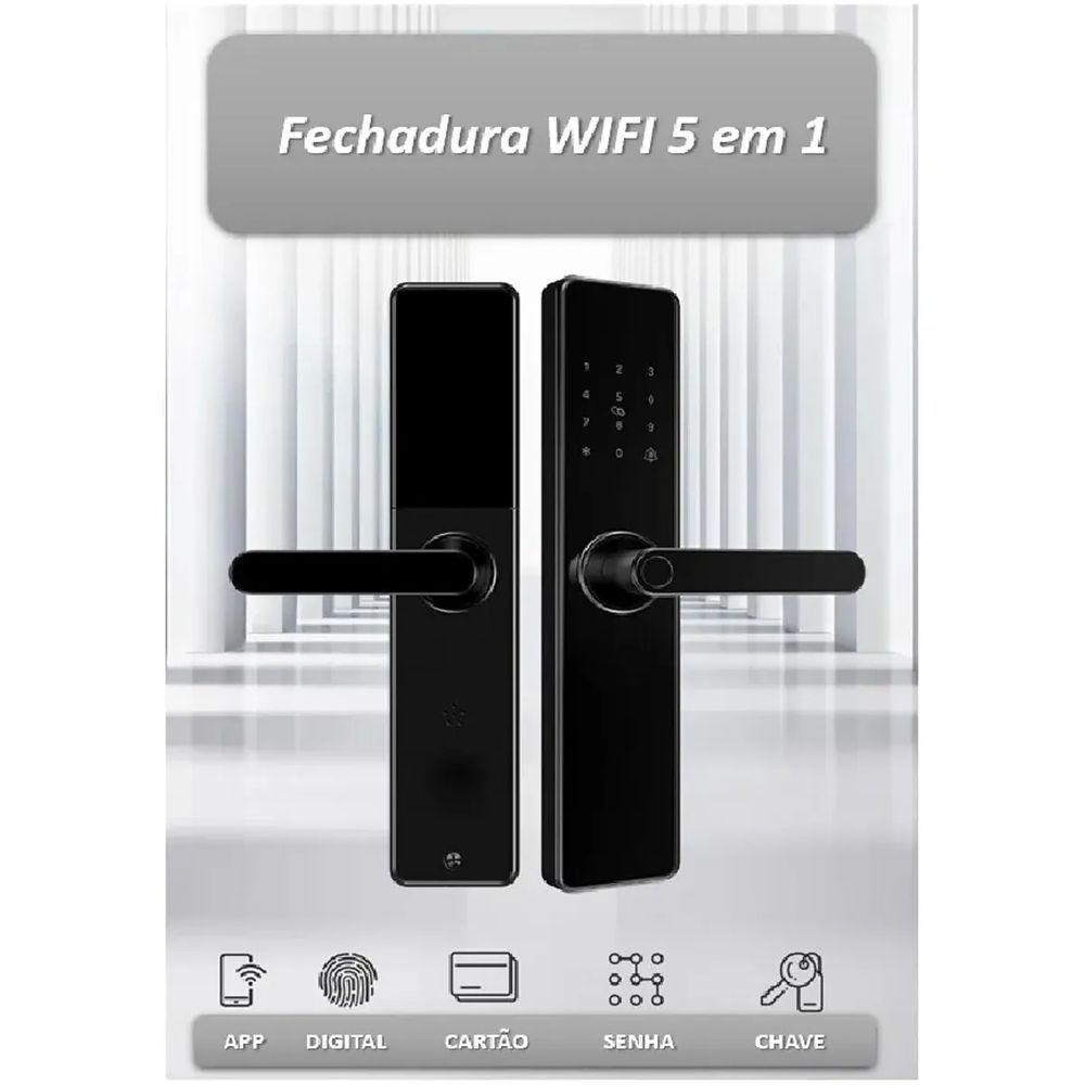 Fechadura Digital Eletronica Biometrica Wifi App Celular Portao Porta Senha Chave Cartao Rt Segurança Residencia Casa - 2