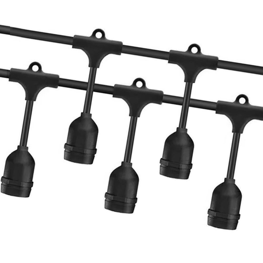 Varal De Luzes 10 Metros Extensivel 10 Bocais Luz Lampada Decoraçao Iluminada Luxo Festa Evento Formatura Casamento - 1