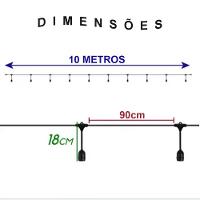 Varal De Luzes 10 Metros Extensivel 10 Bocais Luz Lampada Decoraçao Iluminada Luxo Festa Evento Formatura Casamento - 5