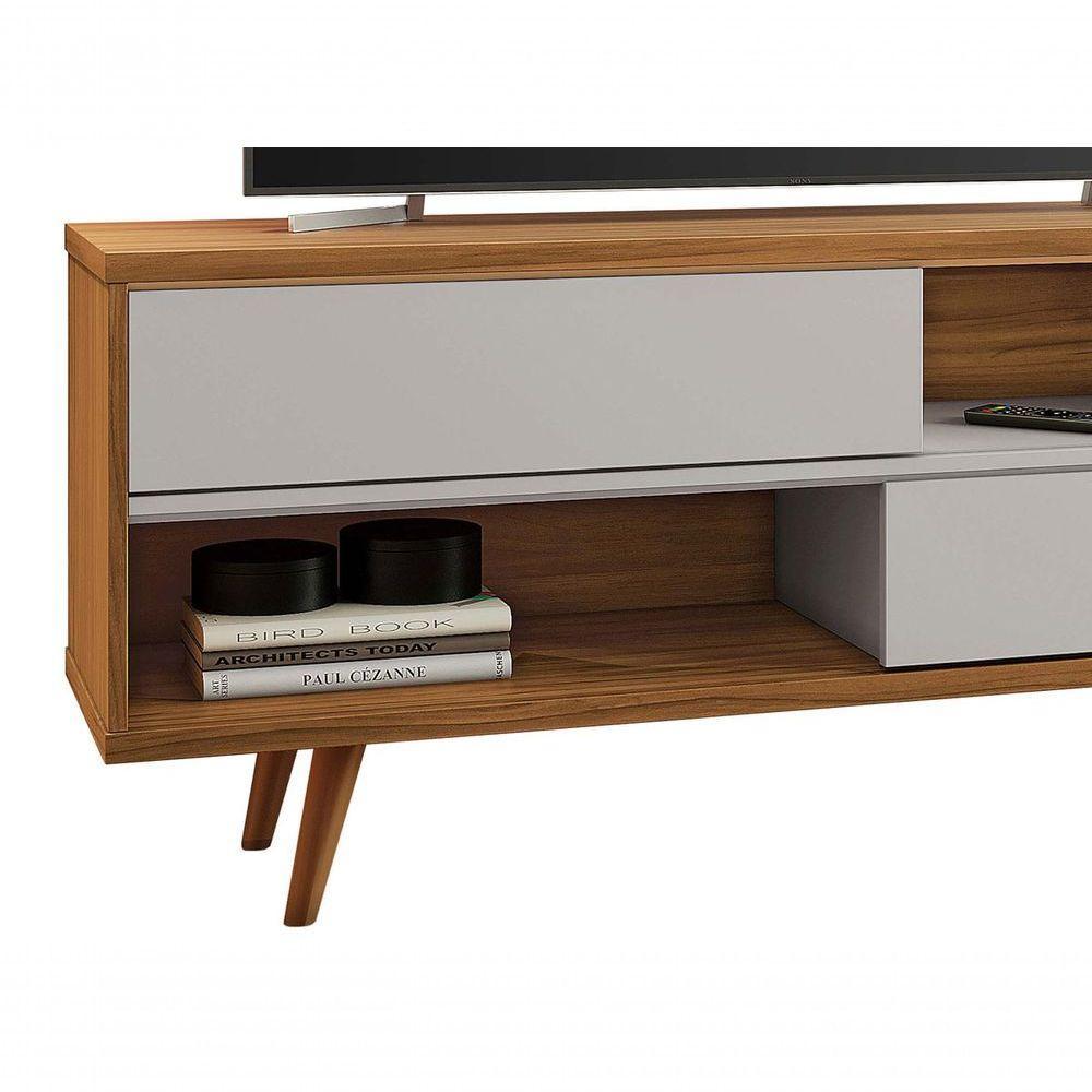 Rack Bancada Nt 1180 Freijó Com Off White - Notável - 3