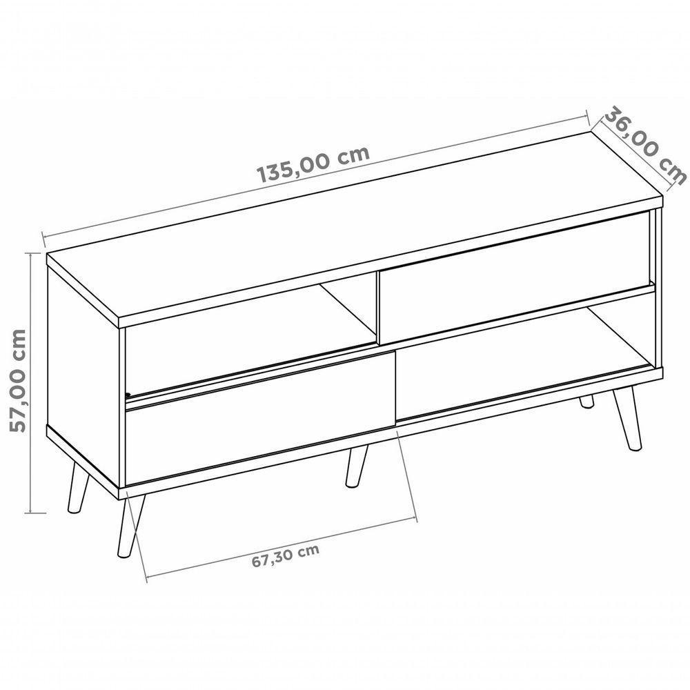 Rack Bancada Nt 1180 Freijó Com Off White - Notável - 4