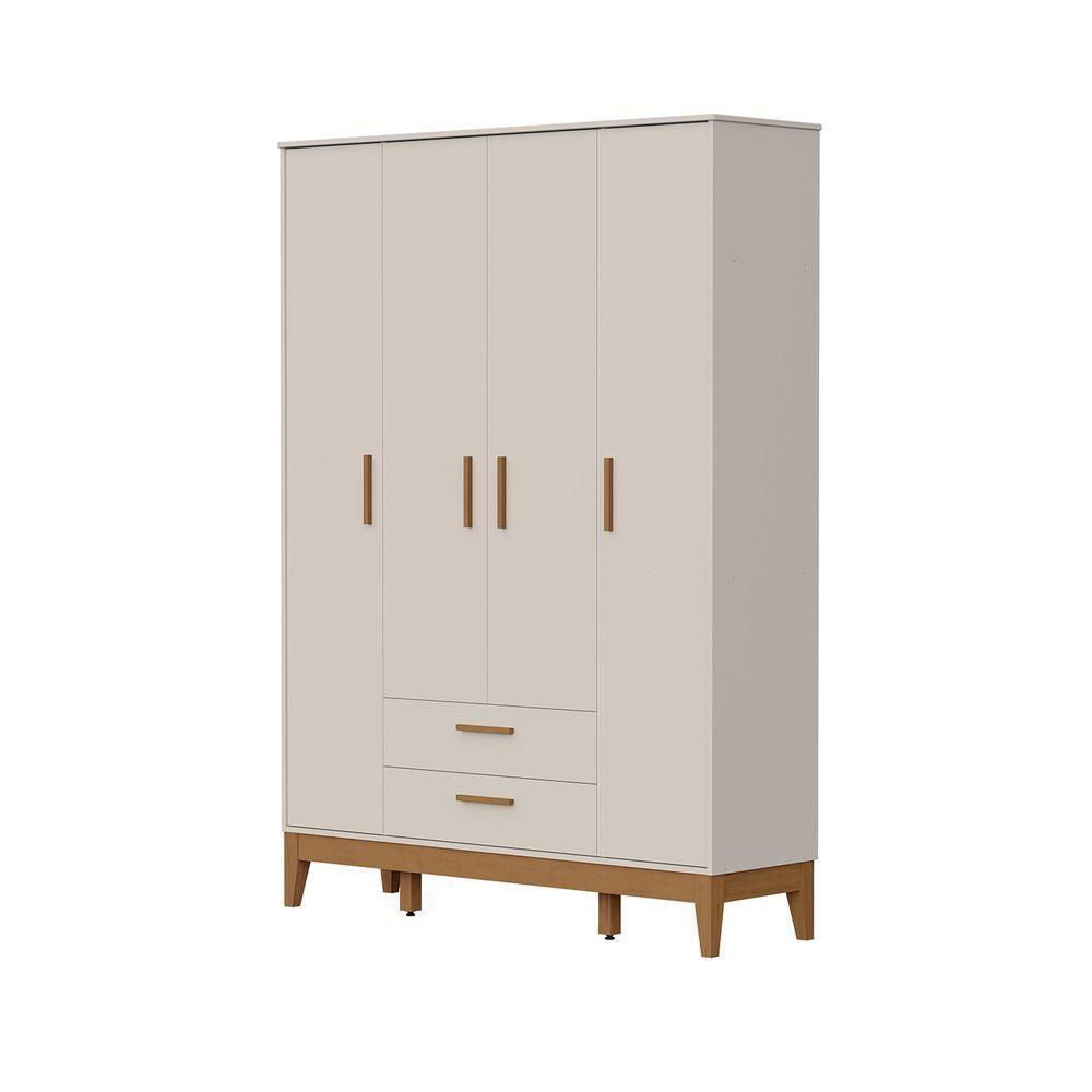 Roupeiro Flip 4 Portas 2 Gavetas Areia Fosco - 1