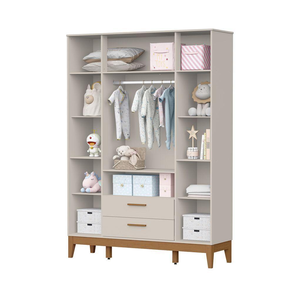 Roupeiro Flip 4 Portas 2 Gavetas Areia Fosco - 3