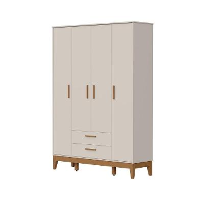 Roupeiro Flip 4 Portas 2 Gavetas Areia Fosco