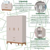 Roupeiro Flip 4 Portas 2 Gavetas Areia Fosco