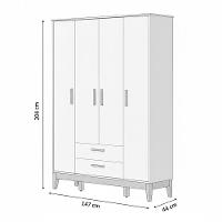 Roupeiro Flip 4 Portas 2 Gavetas Areia Fosco - 6