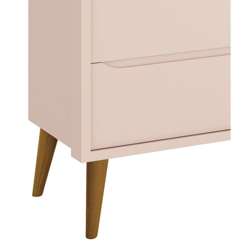 Cômoda Gaveteiro Théo New Rosa Fosco Com Madeira - Reller - 3