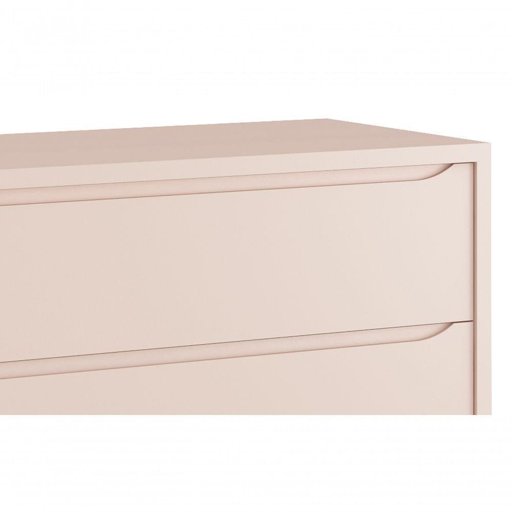 Cômoda Gaveteiro Théo New Rosa Fosco Com Madeira - Reller - 4