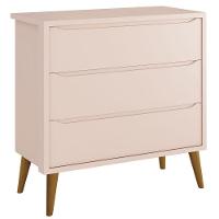 Cômoda Gaveteiro Théo New Rosa Fosco Com Madeira - Reller - 1