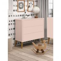 Cômoda Gaveteiro Théo New Rosa Fosco Com Madeira - Reller - 2