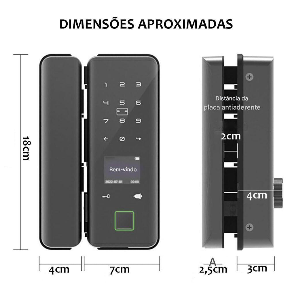 Fechadura Digital Eletronica Porta Inteligente Bluetooth App Celular Biometria Senha Cartao Rf Residencia Casa - 2