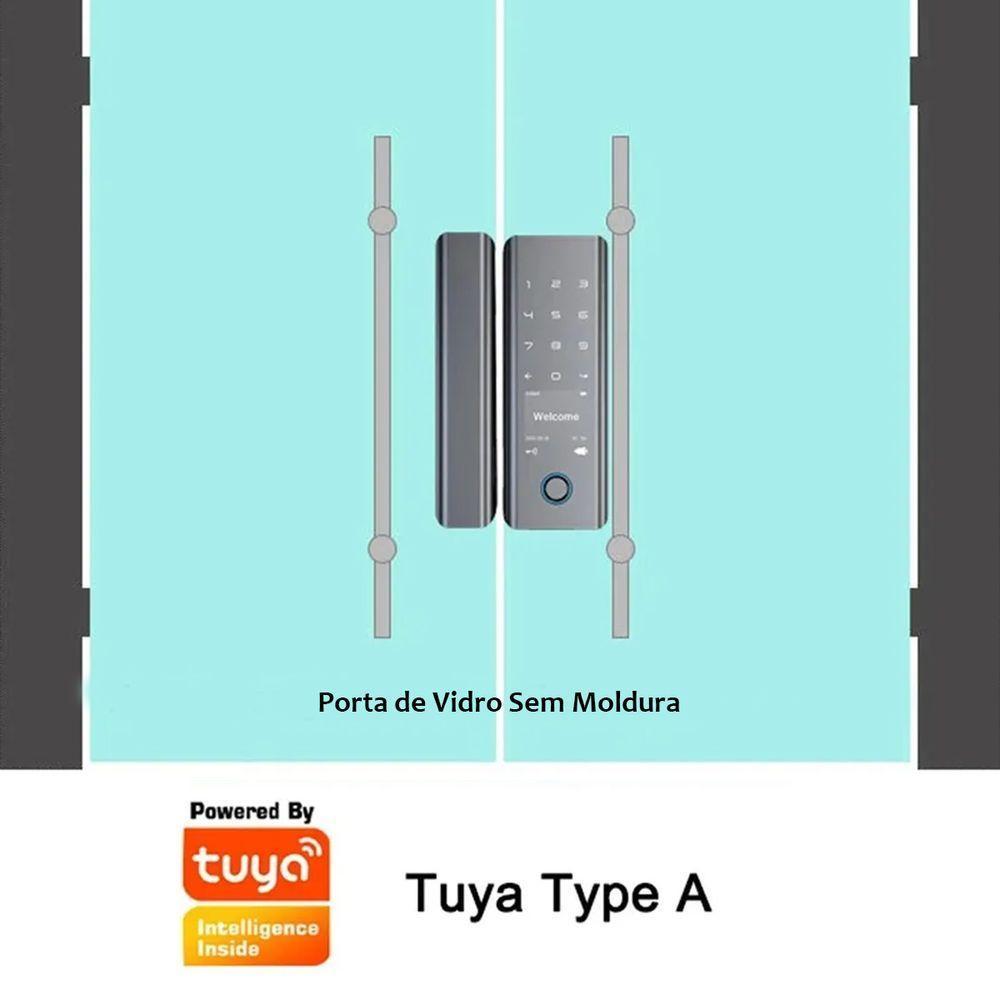 Fechadura Digital Eletronica Porta Inteligente Bluetooth App Celular Biometria Senha Cartao Rf Residencia Casa - 5