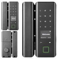 Fechadura Digital Eletronica Porta Inteligente Bluetooth App Celular Biometria Senha Cartao Rf Residencia Casa - 1