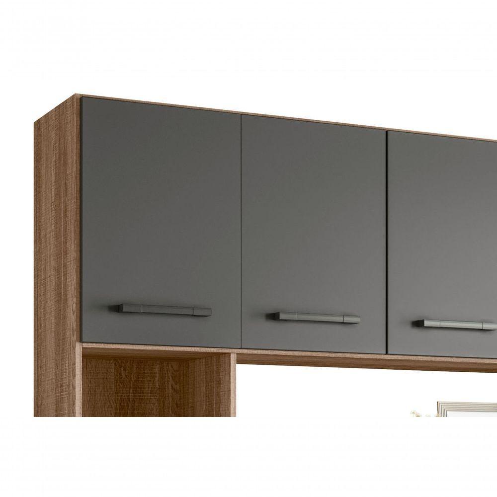 Cozinha Suspensa 07 Portas 02 Gavetas Carvalho Rústico Com Chumbo Juliete - Nicioli - 4